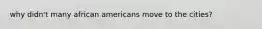 why didn't many african americans move to the cities?