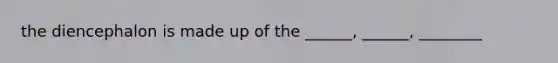 the diencephalon is made up of the ______, ______, ________