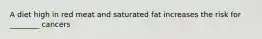 A diet high in red meat and saturated fat increases the risk for ________ cancers