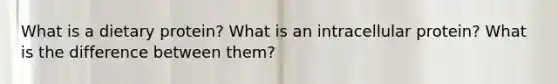 What is a dietary protein? What is an intracellular protein? What is the difference between them?