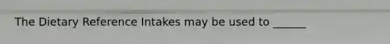 The Dietary Reference Intakes may be used to ______