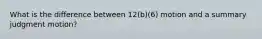 What is the difference between 12(b)(6) motion and a summary judgment motion?