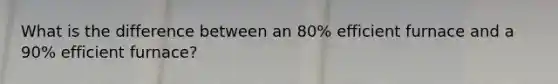 What is the difference between an 80% efficient furnace and a 90% efficient furnace?