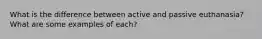 What is the difference between active and passive euthanasia? What are some examples of each?