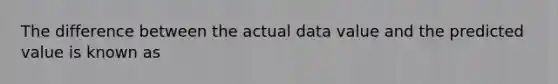 The difference between the actual data value and the predicted value is known as