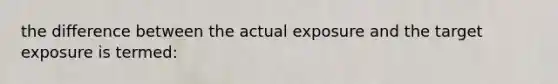 the difference between the actual exposure and the target exposure is termed: