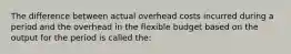 The difference between actual overhead costs incurred during a period and the overhead in the flexible budget based on the output for the period is called the: