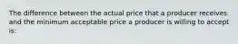 The difference between the actual price that a producer receives and the minimum acceptable price a producer is willing to accept is: