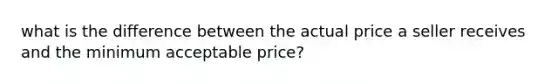 what is the difference between the actual price a seller receives and the minimum acceptable price?