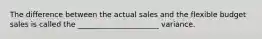 The difference between the actual sales and the flexible budget sales is called the ______________________ variance.