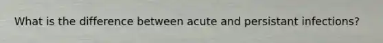 What is the difference between acute and persistant infections?