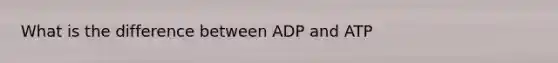 What is the difference between ADP and ATP