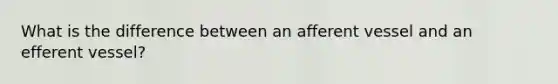 What is the difference between an afferent vessel and an efferent vessel?