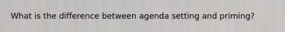 What is the difference between agenda setting and priming?