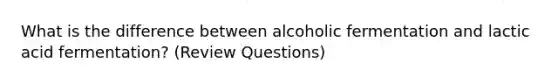 What is the difference between alcoholic fermentation and lactic acid fermentation? (Review Questions)