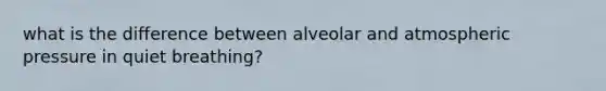 what is the difference between alveolar and atmospheric pressure in quiet breathing?