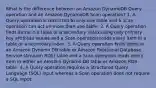 What is the difference between an Amazon DynamoDB Query operation and an Amazon DynamoDB Scan operation? 1. A Query operation is restricted to only one table and a Scan operation can act on more than one table. 2. A Query operation finds items in a table or a secondary index using only primary key attribute values and a Scan operation reads every item in a table or a secondary index. 3. A Query operation finds items in an Amazon Dynamo DB table or Amazon Relational Database Service (Amazon RDS) table and a Scan operation reads every item in either an Amazon Dynamo DB table or Amazon RDS table. 4. A Query operation requires a Structured Query Language (SQL) input whereas a Scan operation does not require a SQL input.