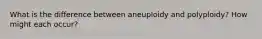 What is the difference between aneuploidy and polyploidy? How might each occur?