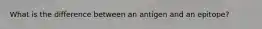What is the difference between an antigen and an epitope?