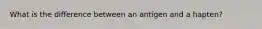 What is the difference between an antigen and a hapten?