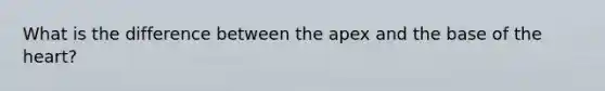 What is the difference between the apex and the base of the heart?