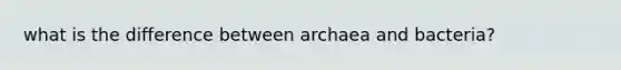 what is the difference between archaea and bacteria?