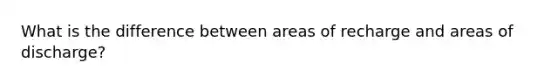 What is the difference between areas of recharge and areas of discharge?