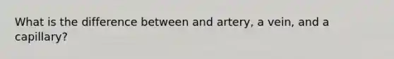 What is the difference between and artery, a vein, and a capillary?