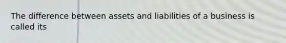 The difference between assets and liabilities of a business is called its