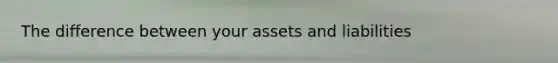 The difference between your assets and liabilities