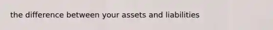 the difference between your assets and liabilities