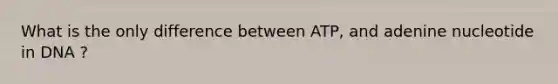 What is the only difference between ATP, and adenine nucleotide in DNA ?