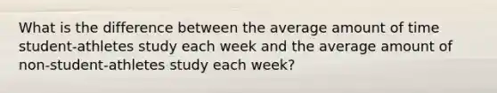 What is the difference between the average amount of time student-athletes study each week and the average amount of non-student-athletes study each week?