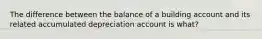 The difference between the balance of a building account and its related accumulated depreciation account is what?