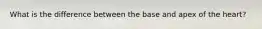 What is the difference between the base and apex of the heart?