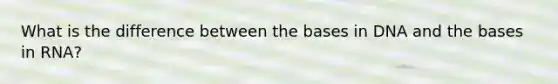 What is the difference between the bases in DNA and the bases in RNA?