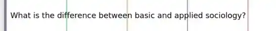 What is the difference between basic and applied sociology?