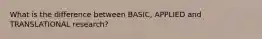 What is the difference between BASIC, APPLIED and TRANSLATIONAL research?
