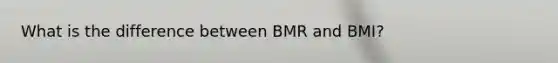 What is the difference between BMR and BMI?