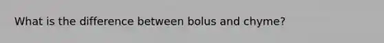 What is the difference between bolus and chyme?