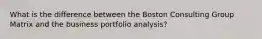 What is the difference between the Boston Consulting Group Matrix and the business portfolio analysis?