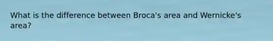 What is the difference between Broca's area and Wernicke's area?