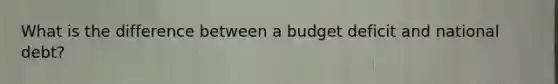 What is the difference between a budget deficit and national debt?