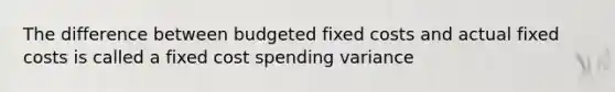 The difference between budgeted fixed costs and actual fixed costs is called a fixed cost spending variance