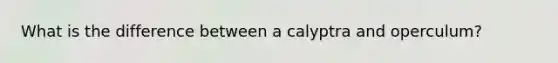 What is the difference between a calyptra and operculum?