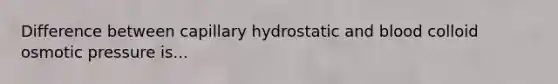 Difference between capillary hydrostatic and blood colloid osmotic pressure is...