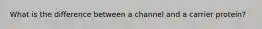 What is the difference between a channel and a carrier protein?