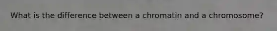 What is the difference between a chromatin and a chromosome?