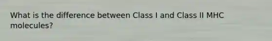 What is the difference between Class I and Class II MHC molecules?