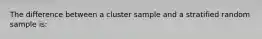 The difference between a cluster sample and a stratified random sample is: